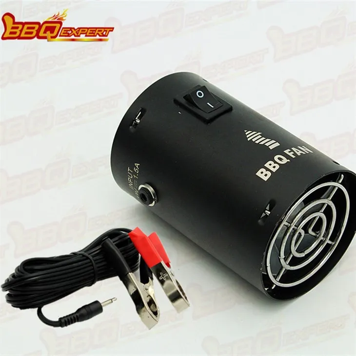 Ventilator rotund elegant pentru aprindere cu cărbune de lemn Suflantă pentru grătar Suflantă de fum de 12 V cu linie de clemă de crocodiș FD315A(R)