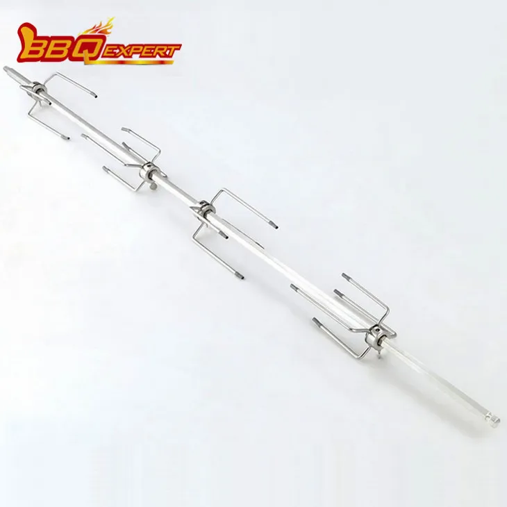 Kit de rotisor pentru grătar cu furci cu patru dinte din oțel inoxidabil